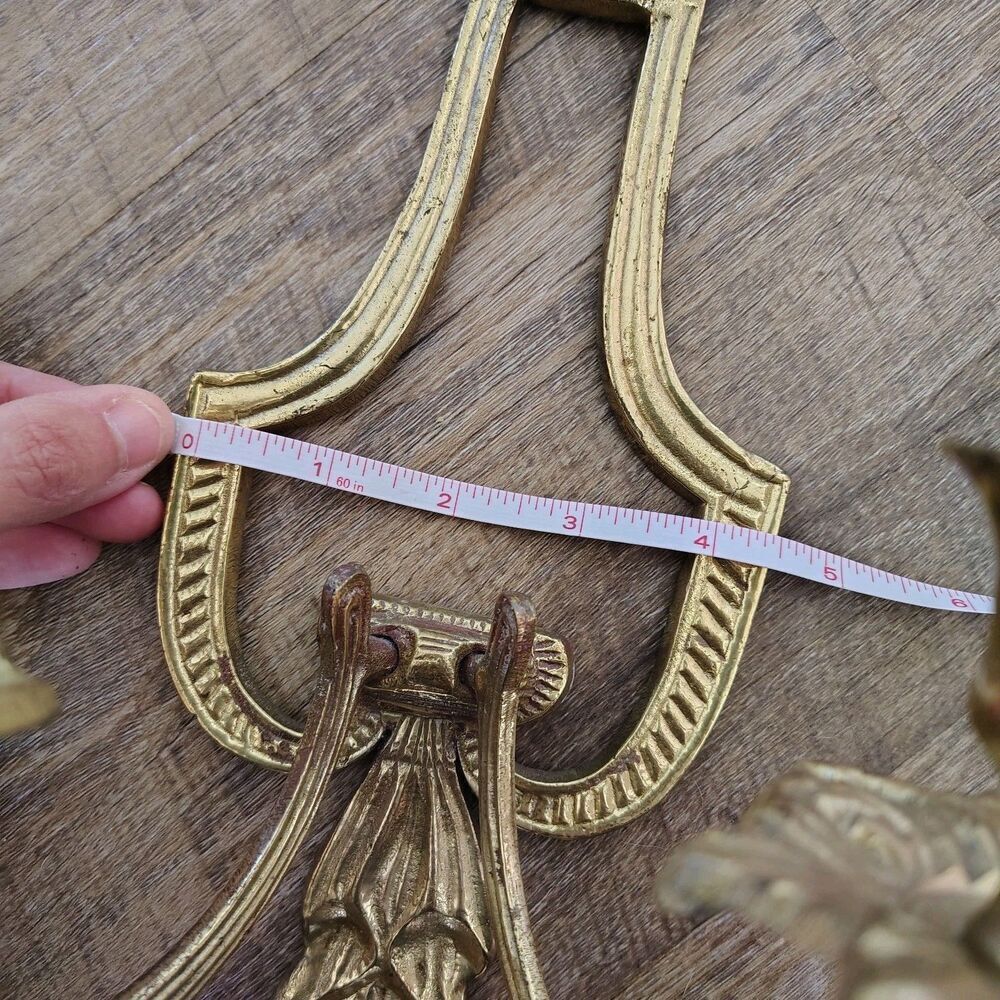 Vintage Classic Deco Style Solid Brass Finish Wall Hanging Sconce Candle Holder - Picture 6 of 7